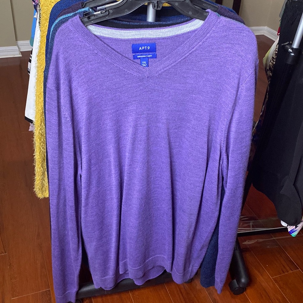 Slim Fit Men Sweater Light Purple